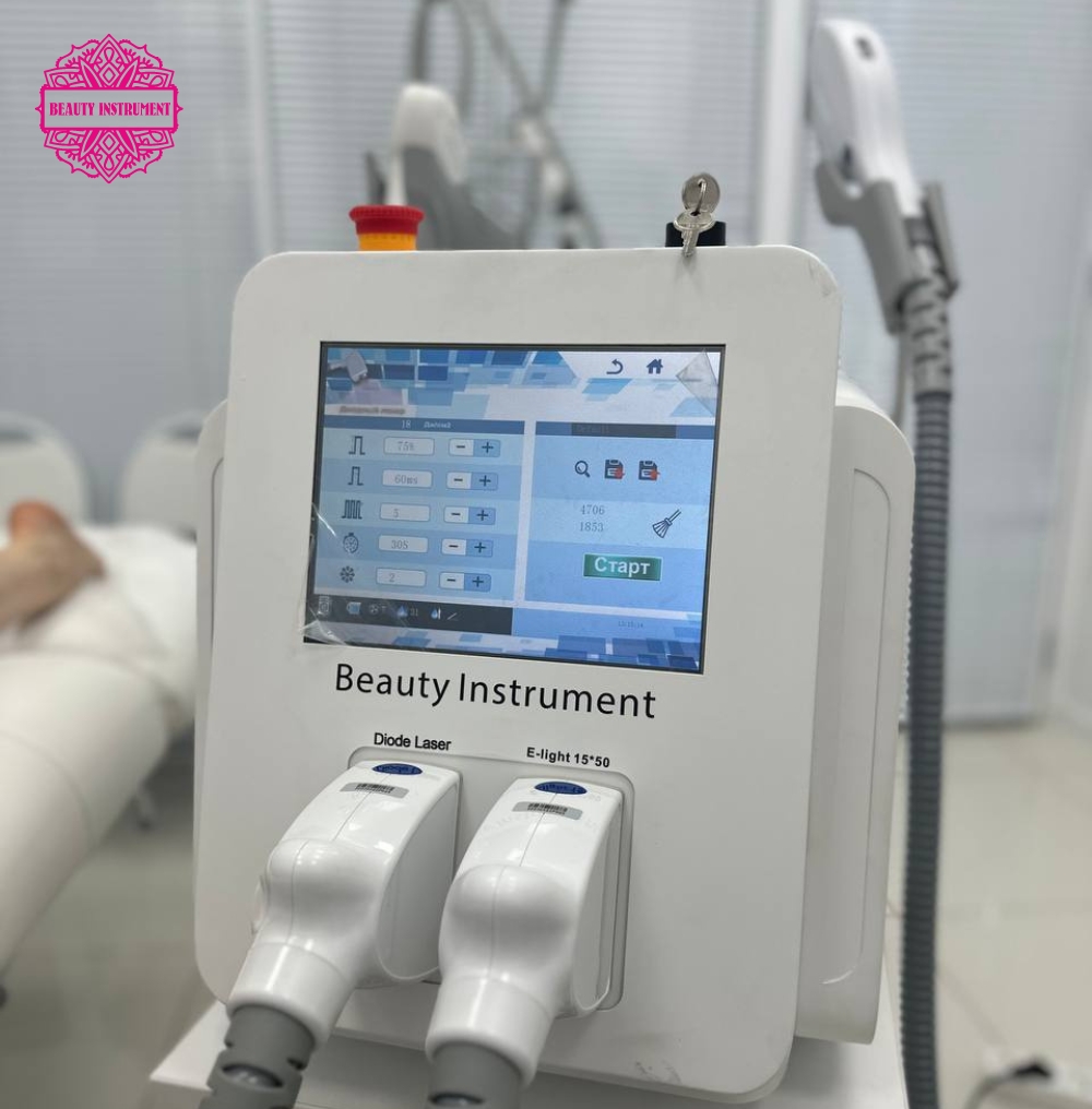 Гибридный лазер (808+Elos) "Beauty instrument Hybrid Prof" с манипулой нового поколения